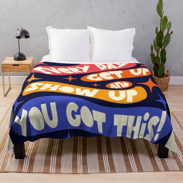 Item preview, Retro Motivational Quote "Get Up and Show Up" designed and sold by gleefulme.