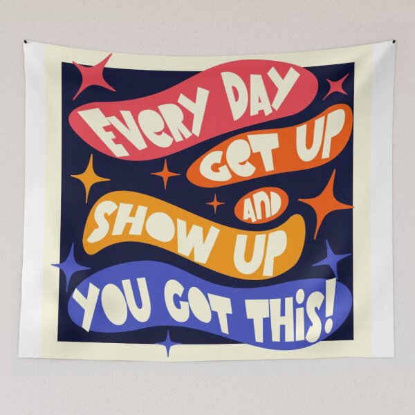 Item preview, Retro Motivational Quote "Get Up and Show Up"  designed and sold by gleefulme.