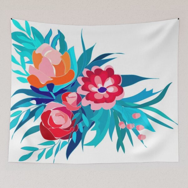Item preview, red and pink flowers with leaves designed and sold by Nature  Nblossom.