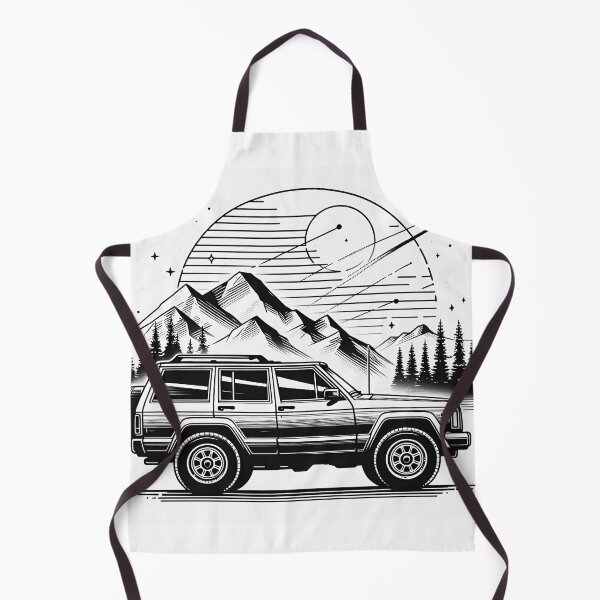 Item preview, Cherokee XJ 4x4 USA offroad Vintage old school vehicle  -  black line art  designed and sold by Off-Road-Zone.