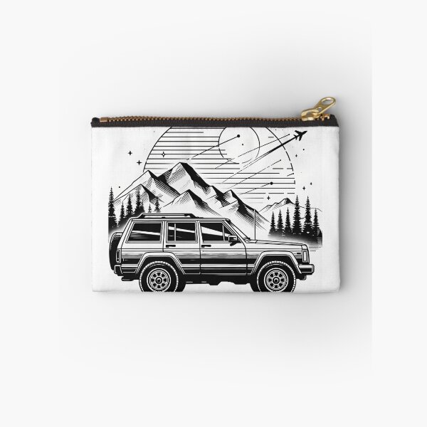 Item preview, Cherokee XJ 4x4 USA offroad Vintage old school vehicle  -  black line art  designed and sold by Off-Road-Zone.