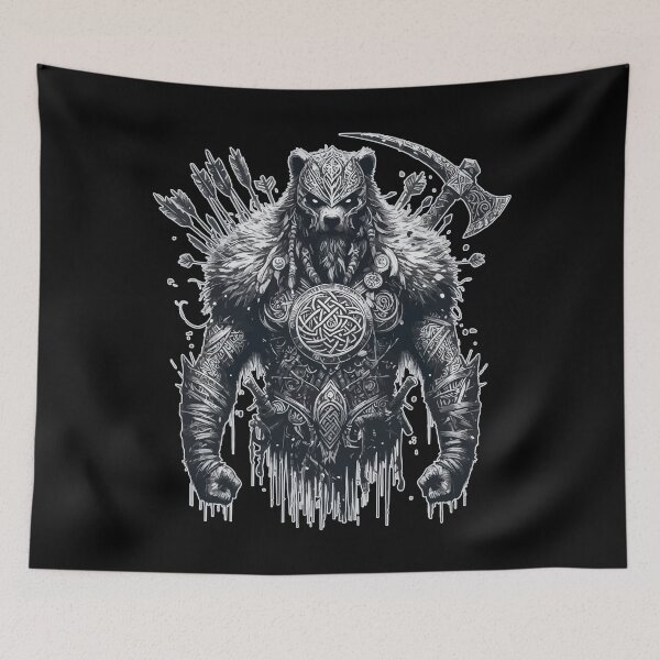 Item preview, Vintage Viking Warrior Bear designed and sold by TomFrontierArt.