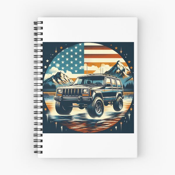 Item preview, Cherokee XJ 4x4 USA todoterreno Vehículo vintage de la vieja escuela - arte lineal negro designed and sold by Off-Road-Zone.