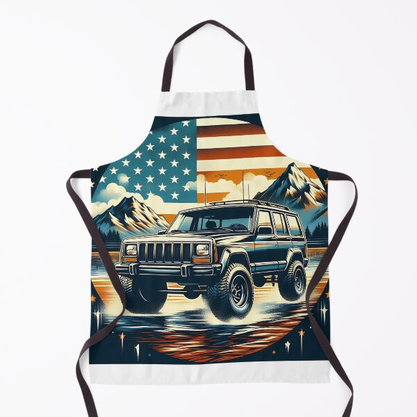 Item preview, Cherokee XJ 4x4 USA offroad Vintage old school vehicle  -  black line art  designed and sold by Off-Road-Zone.