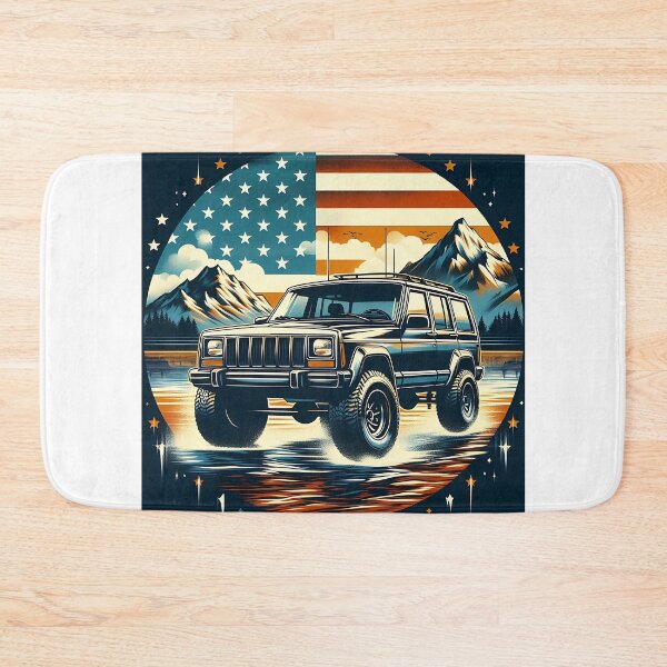 Item preview, Cherokee XJ 4x4 USA offroad Vintage old school vehicle  -  black line art  designed and sold by Off-Road-Zone.