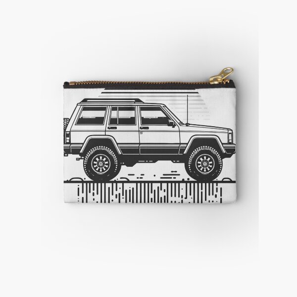 Item preview, Cherokee XJ 4x4 USA offroad Vintage old school vehicle  -  black line art  designed and sold by Off-Road-Zone.