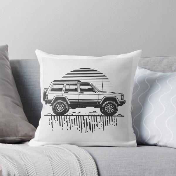Item preview, Cherokee XJ 4x4 USA offroad Vintage old school vehicle  -  black line art  designed and sold by Off-Road-Zone.