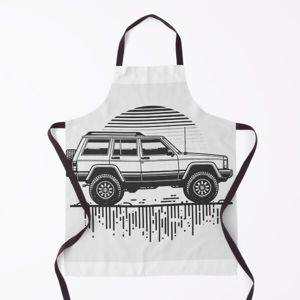 Item preview, Cherokee XJ 4x4 USA offroad Vintage old school vehicle  -  black line art  designed and sold by Off-Road-Zone.