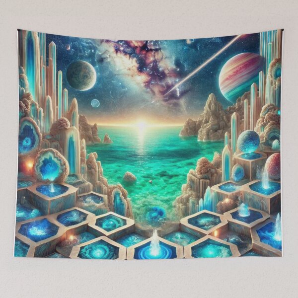 Item preview, Cosmic Geode Wonderland: Crystal Pools Beneath the Stars designed and sold by Meta2Physical.