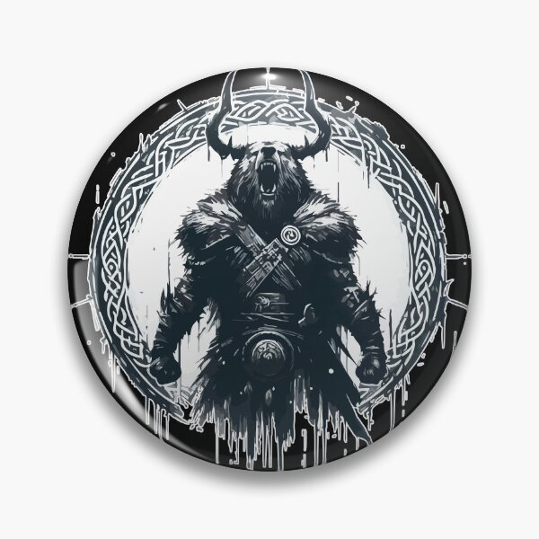 Item preview, Monochromatic Viking Warrior Bear Celtic Knotwork designed and sold by TomFrontierArt.