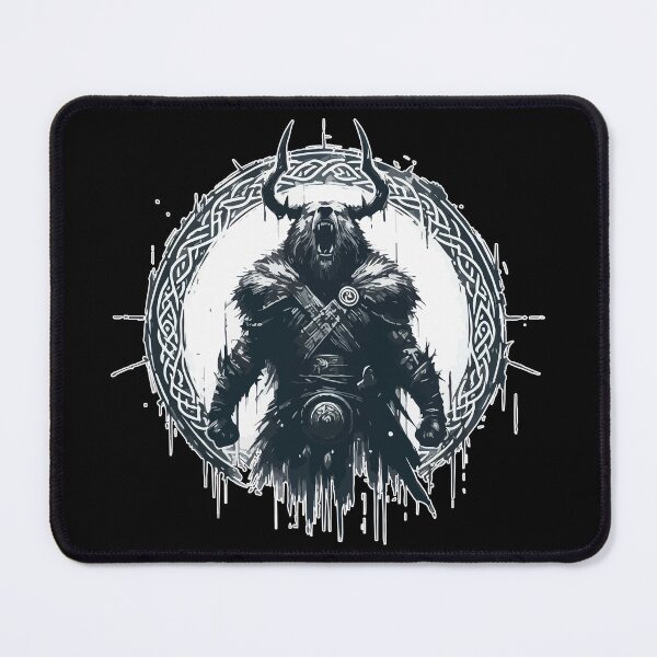 Item preview, Monochromatic Viking Warrior Bear Celtic Knotwork designed and sold by TomFrontierArt.