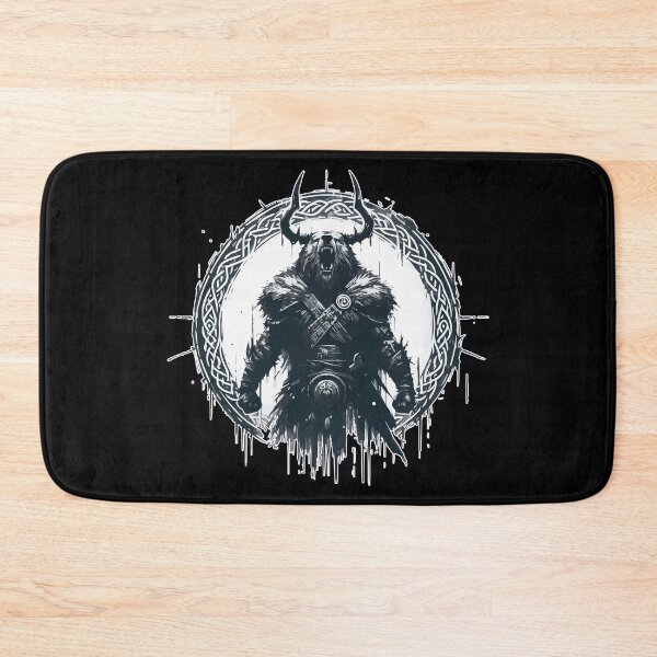 Item preview, Monochromatic Viking Warrior Bear Celtic Knotwork designed and sold by TomFrontierArt.