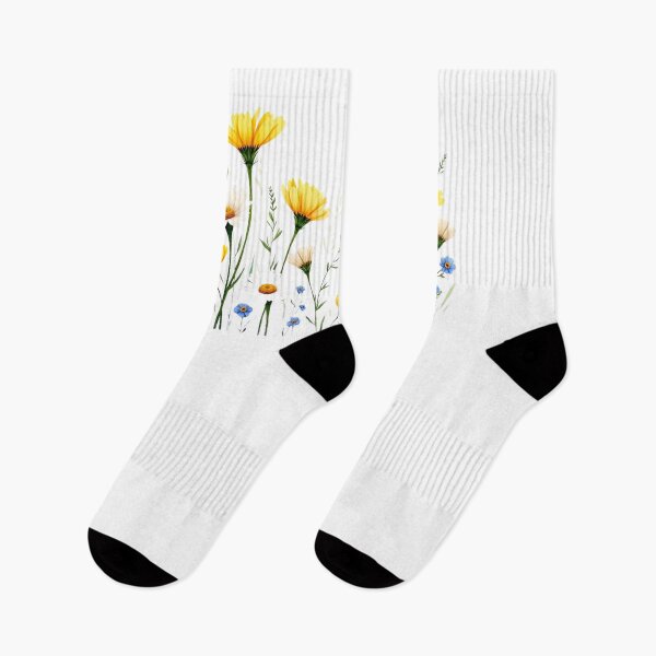 Item preview, Tiny Blue Yellow White Flowers - @fluidwatercolor designed and sold by fluidwatercolor.