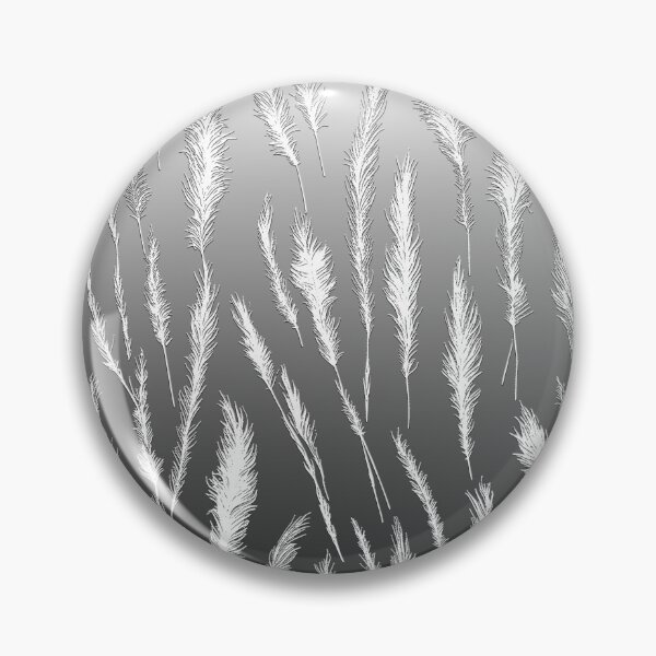 Item preview, Cottagecore White Wild Grass Pattern on Grey Background designed and sold by Beachy.