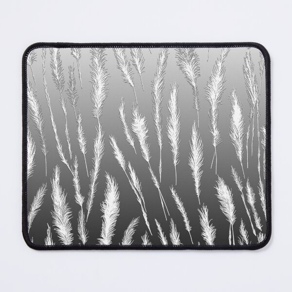 Item preview, Cottagecore White Wild Grass Pattern on Grey Background designed and sold by Beachy.