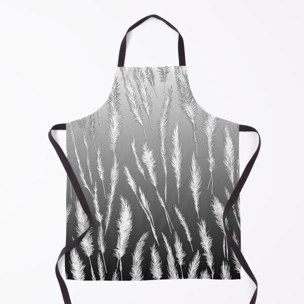 Item preview, Cottagecore White Wild Grass Pattern on Grey Background designed and sold by Beachy.