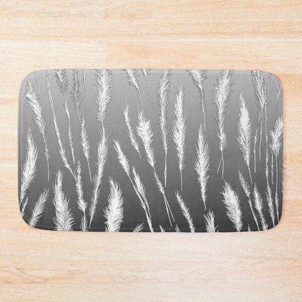 Item preview, Cottagecore White Wild Grass Pattern on Grey Background designed and sold by Beachy.