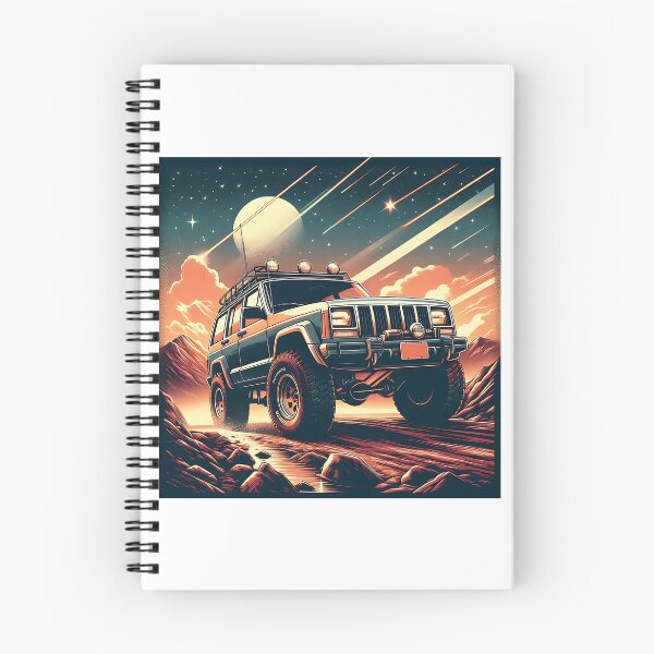 Item preview, Cherokee XJ 4x4 USA offroad Vintage old school vehicle  -  black line art  designed and sold by Off-Road-Zone.