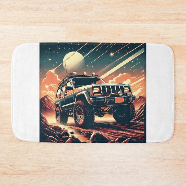 Item preview, Cherokee XJ 4x4 USA offroad Vintage old school vehicle  -  black line art  designed and sold by Off-Road-Zone.