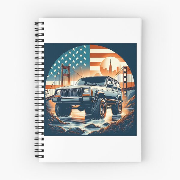 Item preview, Cherokee XJ 4x4 USA offroad Vintage old school vehicle  -  black line art  designed and sold by Off-Road-Zone.