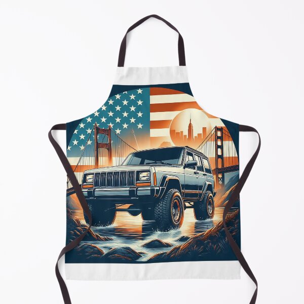 Item preview, Cherokee XJ 4x4 USA offroad Vintage old school vehicle  -  black line art  designed and sold by Off-Road-Zone.