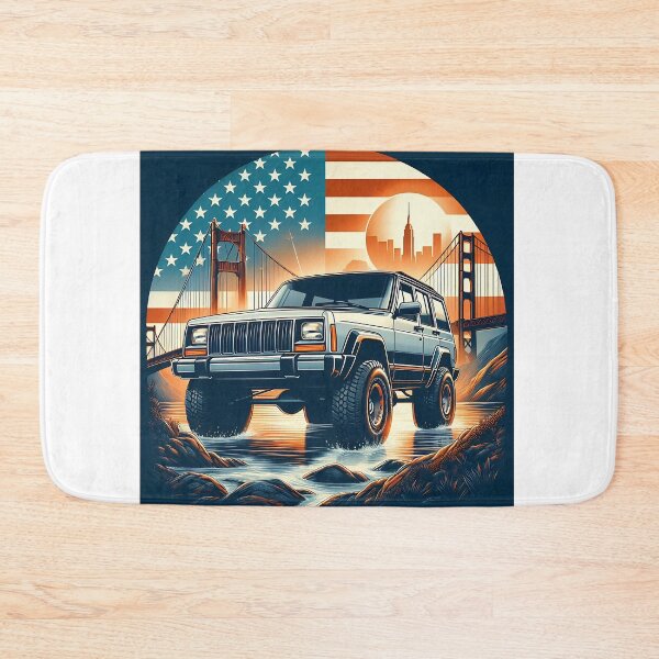 Item preview, Cherokee XJ 4x4 USA offroad Vintage old school vehicle  -  black line art  designed and sold by Off-Road-Zone.