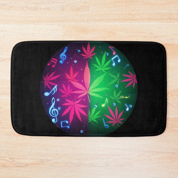 Item preview, Pot Leaves and Musical Notes in Circle - Black designed and sold by JLEmporium.