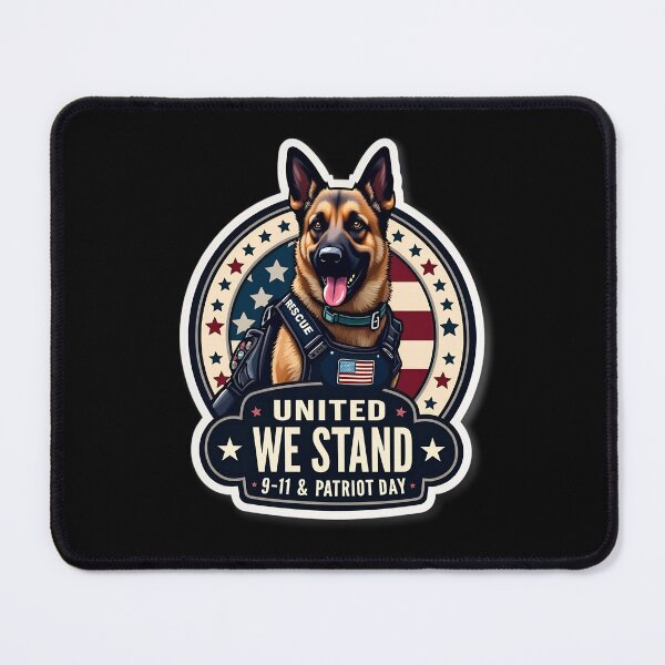 Item preview, United we stand Patriot Day - k9 German Shepherd rescue dog designed and sold by The Knick Knack Nook.