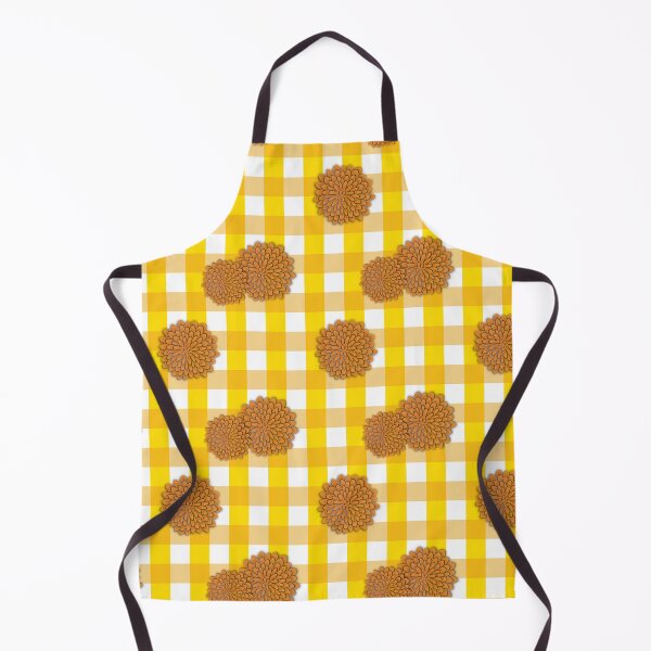 Item preview, Yellow gingham mums designed and sold by Etkennedy.