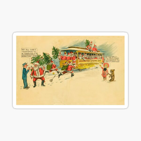 Aperçu de l'œuvre Carte de Noël publicitaire d'un magasin vintage créée et vendue par stevepaint.