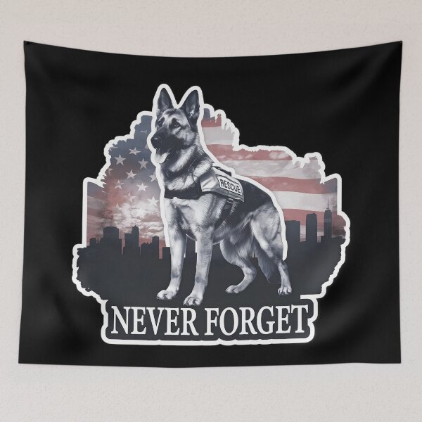Item preview, United we stand Patriot Day - k9 German Shepherd rescue dog designed and sold by The  Knick Knack Nook.