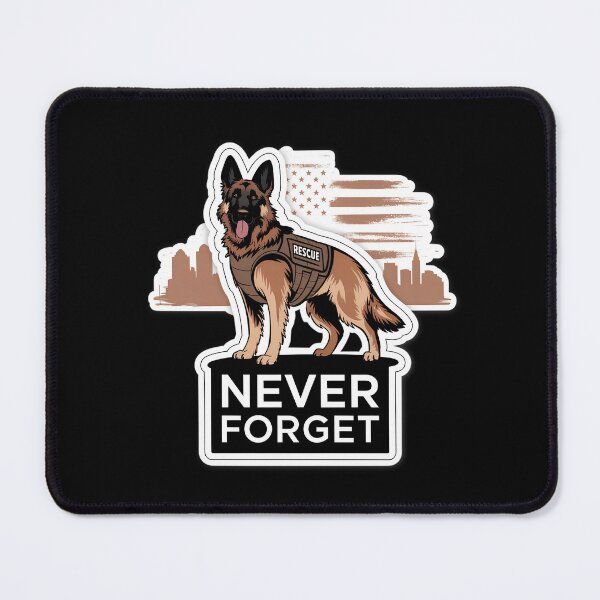 Item preview, United we stand Patriot Day - k9 German Shepherd rescue dog designed and sold by The Knick Knack Nook.