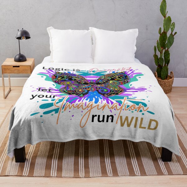 Item preview, Logic is Overrated" Vibrant Butterfly Art with Intricate Designs designed and sold by TOA Timeless Original Apparel.