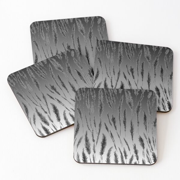 Item preview, Cottagecore Black and Grey Wild Grass on Grey Background designed and sold by Beachy.