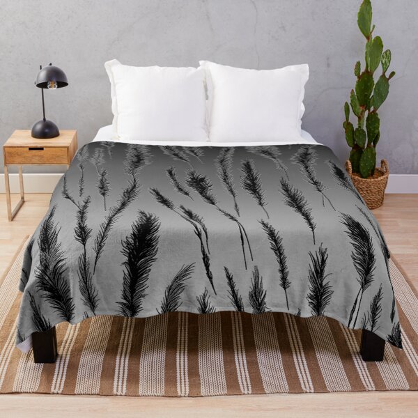 Item preview, Cottagecore Black and Grey Wild Grass on Grey Background designed and sold by Beachy.
