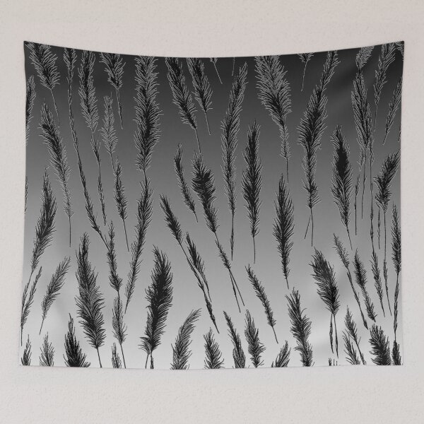 Item preview, Cottagecore Black and Grey Wild Grass on Grey Background designed and sold by Beachy.