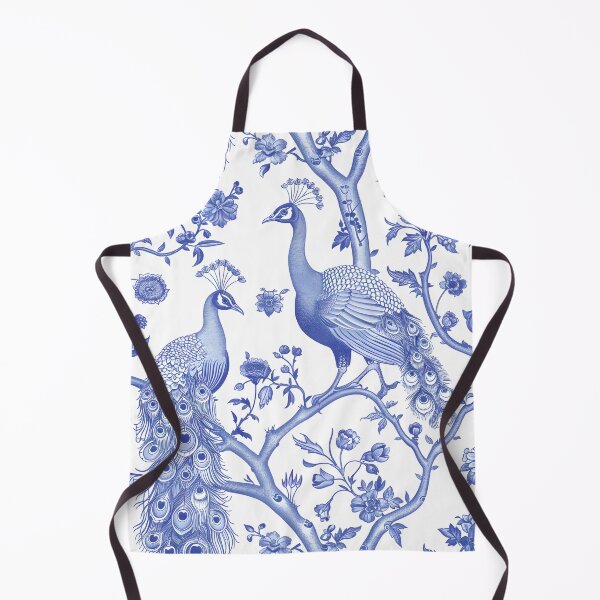 Item preview, Blue and White Peacock Promenade designed and sold by TheChinoiserie.