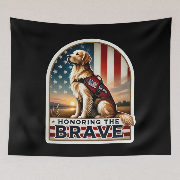 Item preview, Patriot and memorial Day - k9 Golden Retriever rescue dog designed and sold by The  Knick Knack Nook.