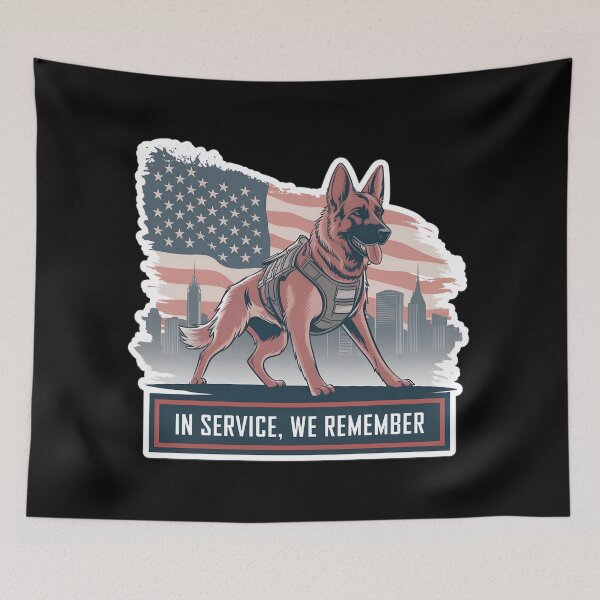 Item preview, Never forget - Patriot Day - k9 German Shepherd rescue dog designed and sold by The  Knick Knack Nook.