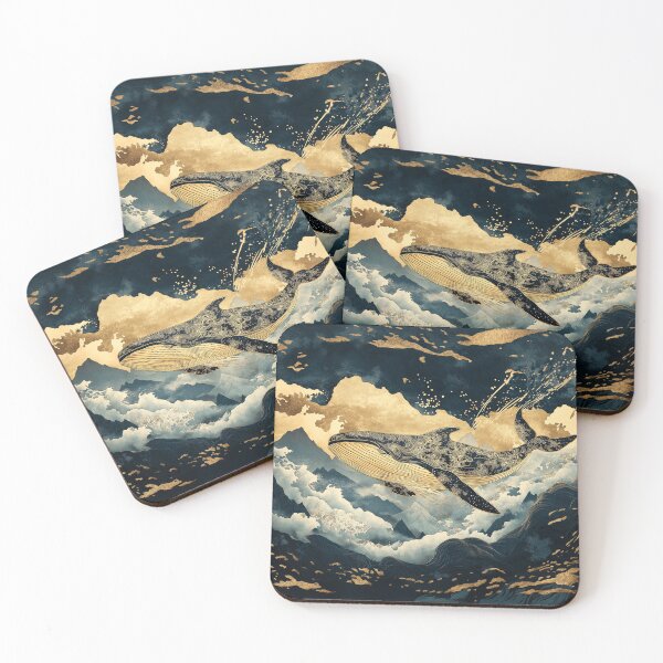 Item preview, Golden Whale Beneath the Mountains designed and sold by ElysiArt.