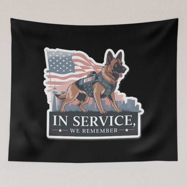 Item preview, Never forget - Patriot Day - k9 German Shepherd rescue dog designed and sold by The  Knick Knack Nook.