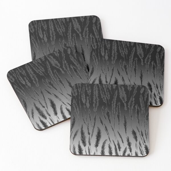 Item preview, Cottagecore Black and Grey Wild Grass on Black and Grey Background designed and sold by Beachy.
