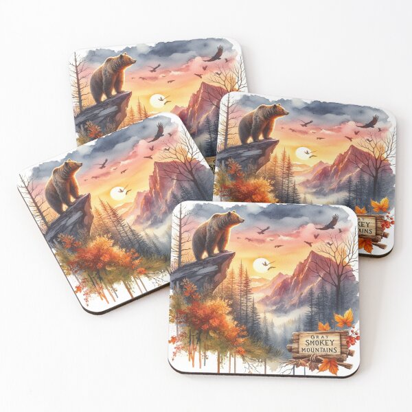 Item preview, Great Smokey Mountains National Park Grizzly Bears Vintage Sunset designed and sold by ryanapples2.