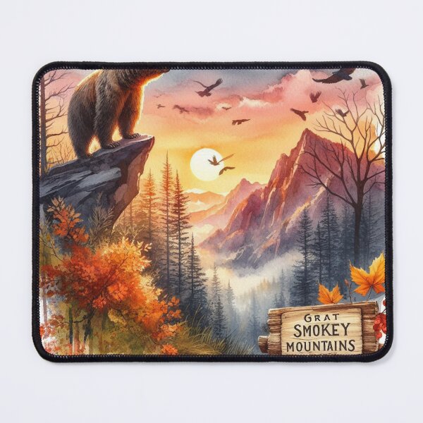 Item preview, Great Smokey Mountains National Park Grizzly Bears Vintage Sunset designed and sold by ryanapples2.