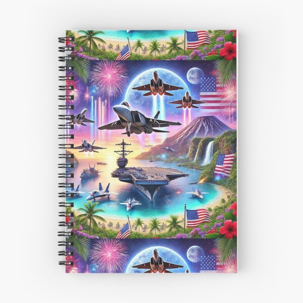 Item preview, Patriotic Sky: USA Military Jets Over a Tropical Paradise designed and sold by Meta2Physical.