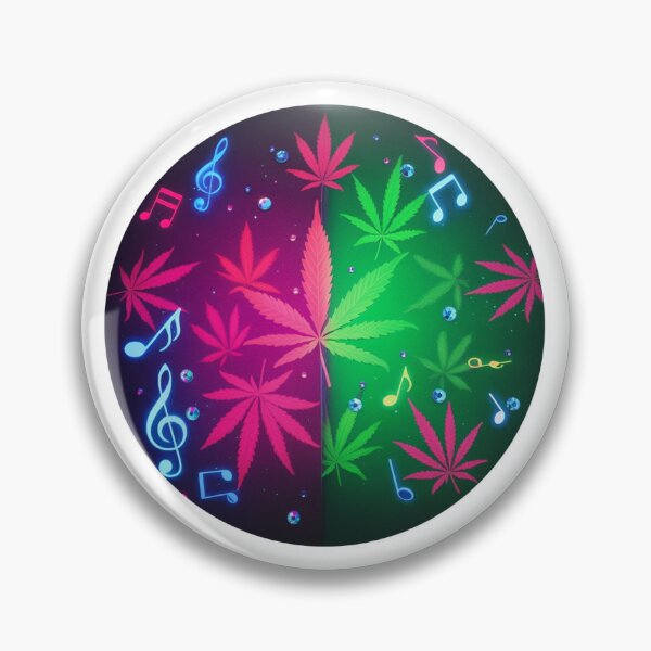 Item preview, Pot Leaves and Musical Notes in Circle - White designed and sold by JLEmporium.
