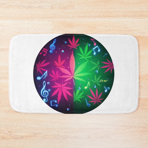 Item preview, Pot Leaves and Musical Notes in Circle - White designed and sold by JLEmporium.