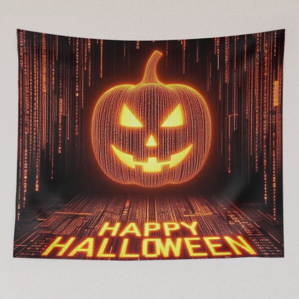 Artikelvorschau, Fröhliches Halloween Matrix Kürbis Neon entworfen und verkauft von Simplybe1.