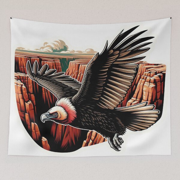 Item preview, Bearded Vulture Soaring Gracefully Above Canyon – Majestic Bird of Prey in a Serene Setting designed and sold by KreaDesignOne.