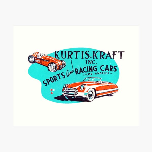 Item preview, Kurtis-Kraft Sports and Racing Cars Vintage logo designed and sold by History's Attic.